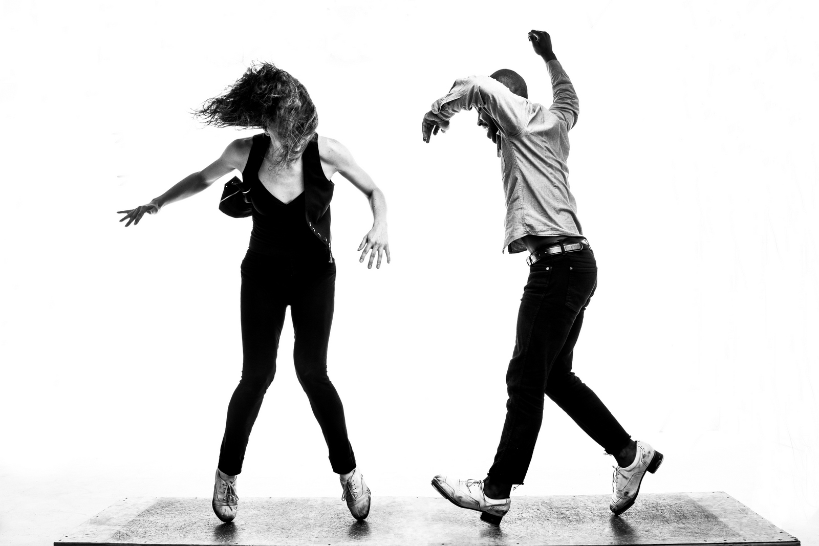 Dorrance Dance. Pictured (l-r): Michelle Dorrance and Bryon Tittle. Photo credit: Matthew Murphy